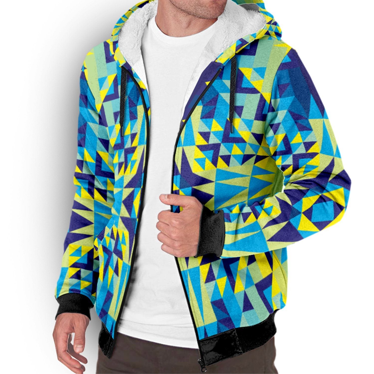 Kaleidoscope Jaune Bleu Sherpa Hoodie hoodie Herman 