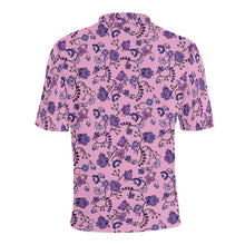 Purple Floral Amour Men's All Over Print Polo Shirt (Model T55) Men's Polo Shirt (Model T55) e-joyer 
