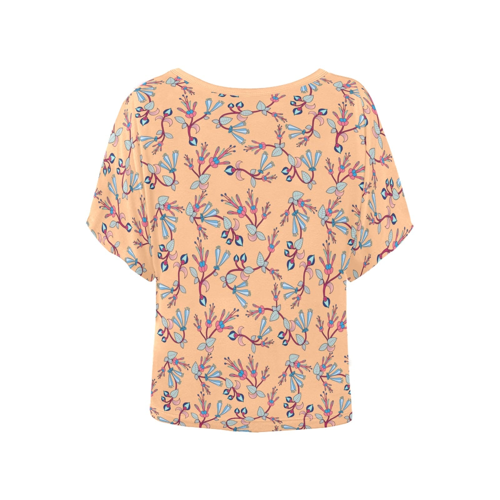 Swift Floral Peache Women's Batwing-Sleeved Blouse T shirt (Model T44)