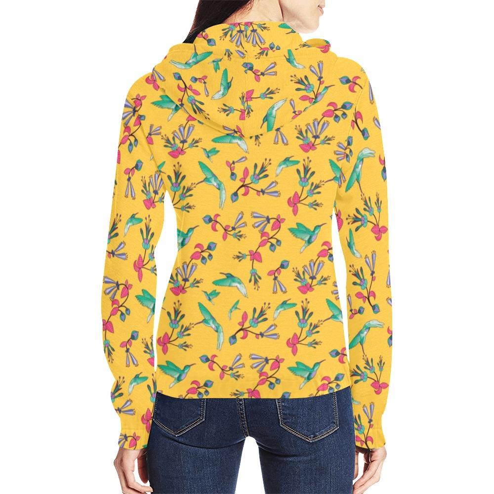 Swift Pastel Yellow All Over Print Full Zip Hoodie for Women (Model H1 ...