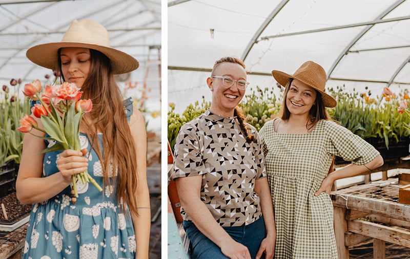 female entrepreneurs on their flower farm in missoula montana