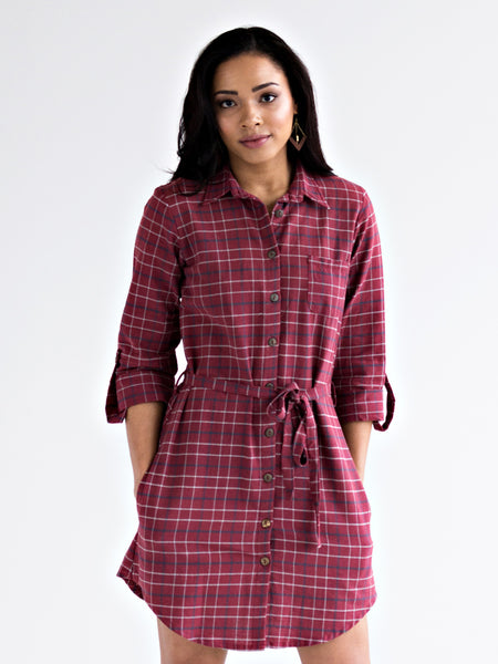 Valentine's Day Dresses by Mata Traders - Sabina Shirtdress in Rose Wine