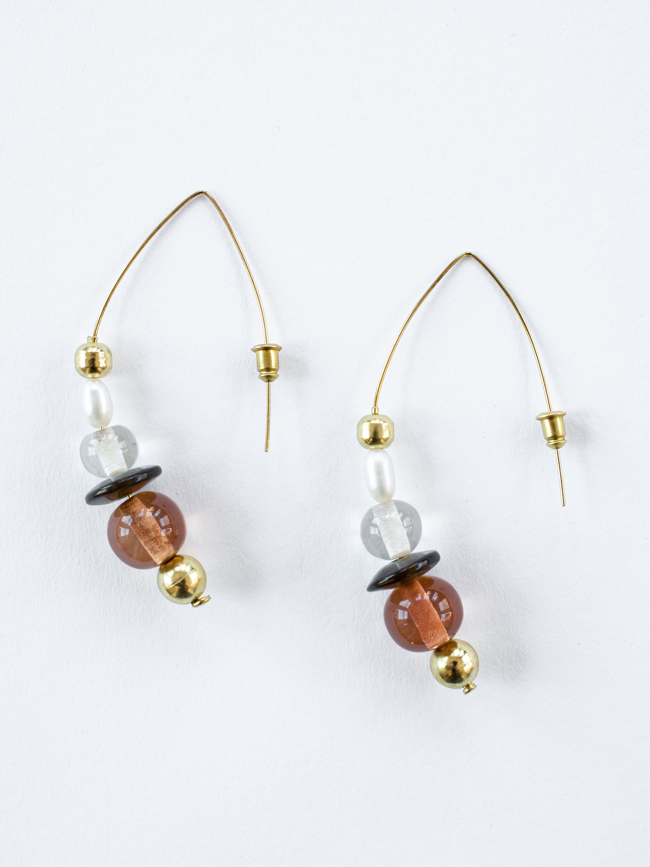 Mod Bead Earrings Gold