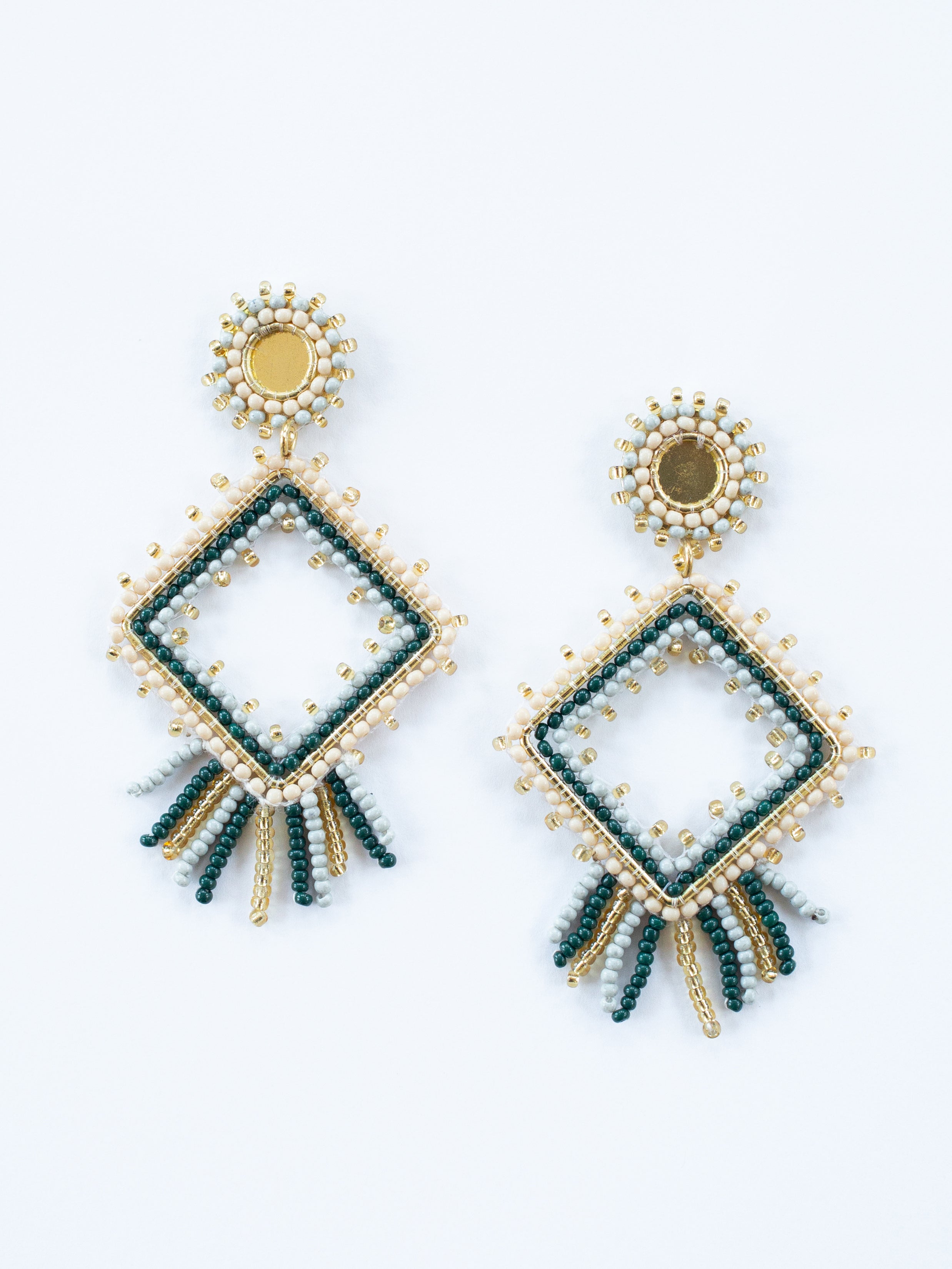 Chelsea Beaded Earrings Forest