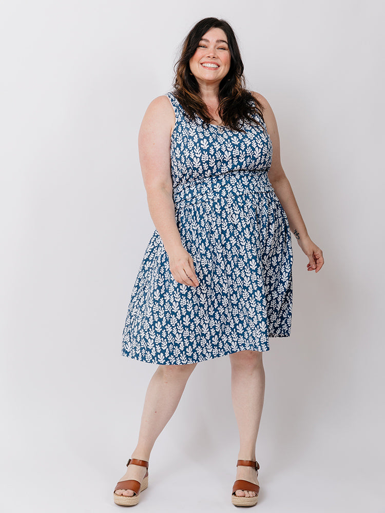 Asheville Plus Size Dress Mod Reef Blue - Fair Trade Dresses | Mata Traders