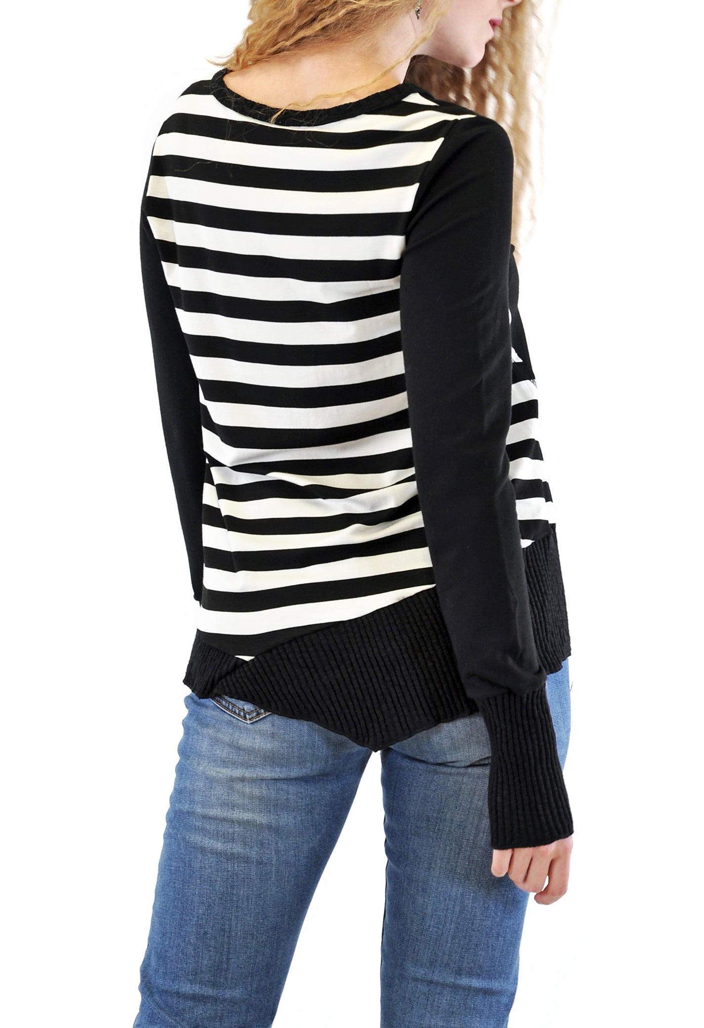 Stripe Detail Crew Neck