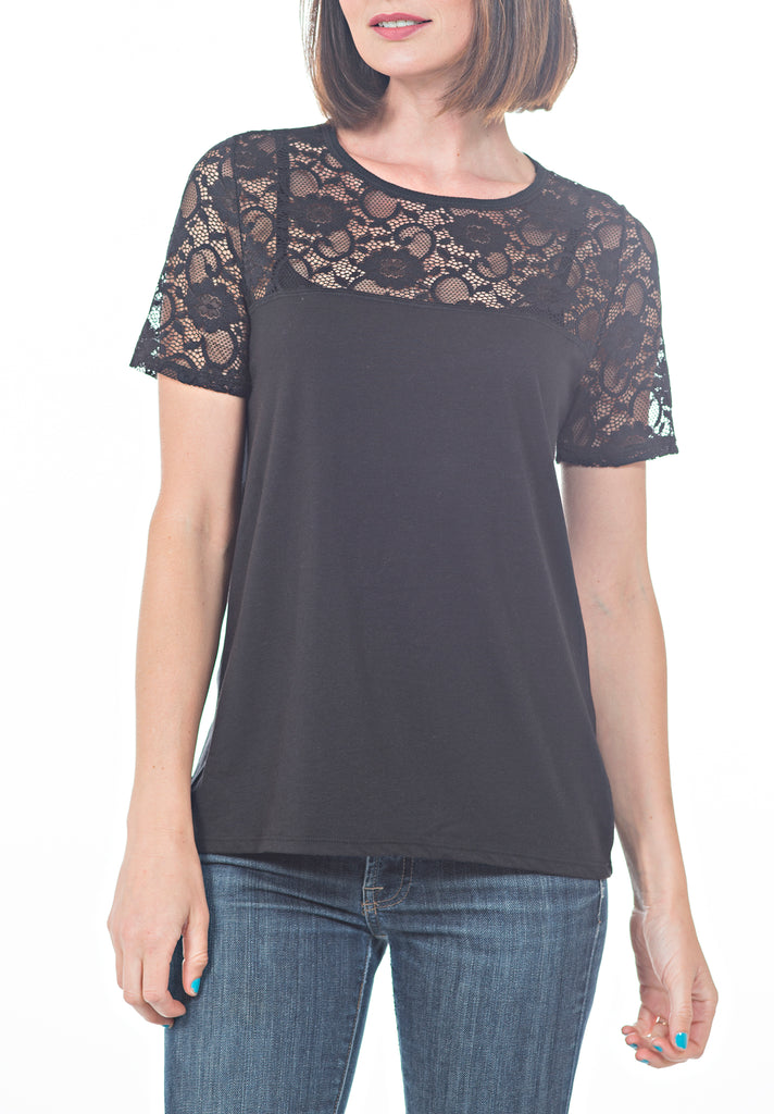 YOKE LACE TEE