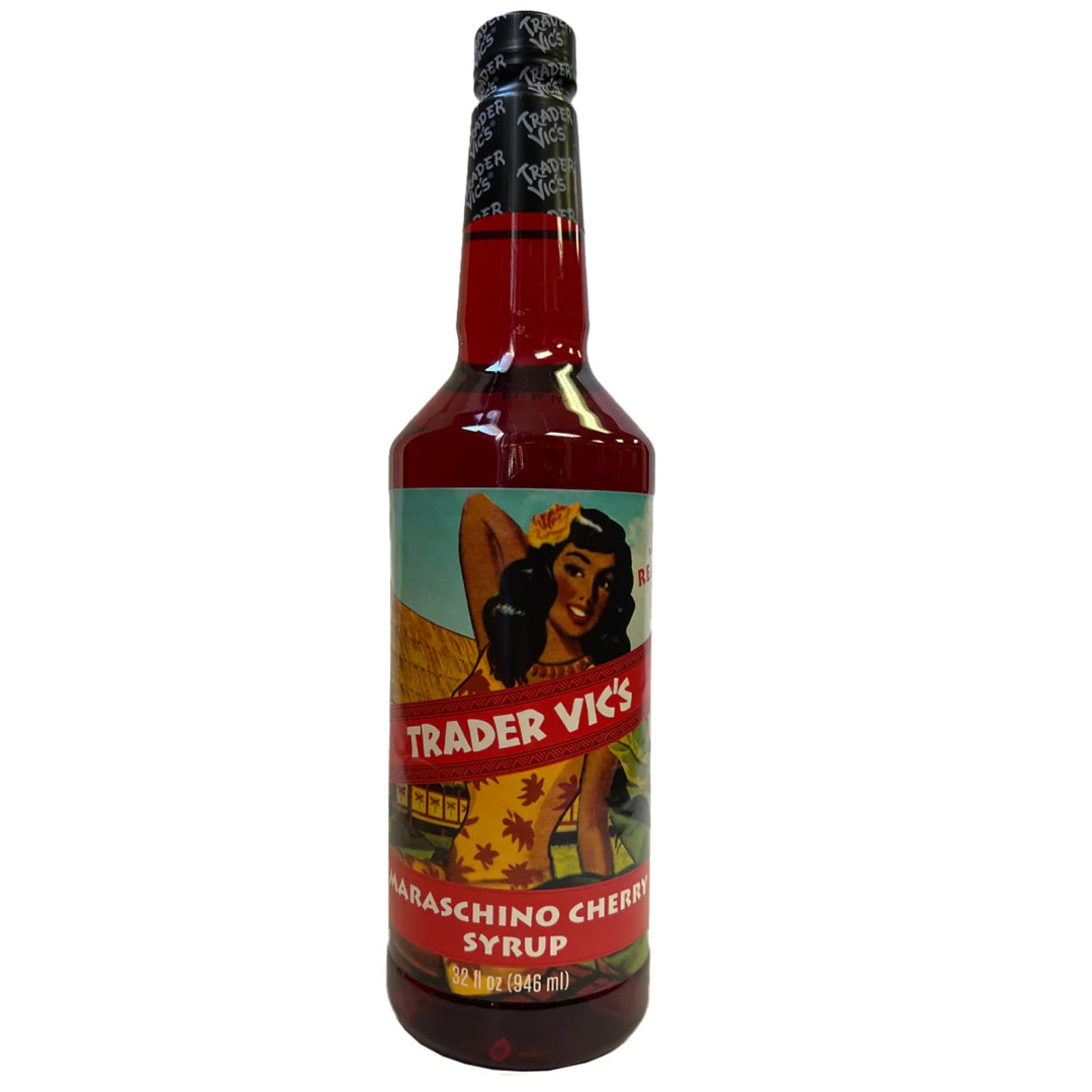 Trader Vic's Maraschino Cherry Syrup for Cocktail Mix, Mocktails, & Drinks 32 Fl. Oz. / 946 Ml.
