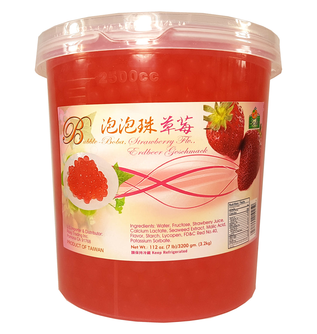 Bolle STRAWBERRY  Popping Boba  Pearls 112 Oz 7 lbs 