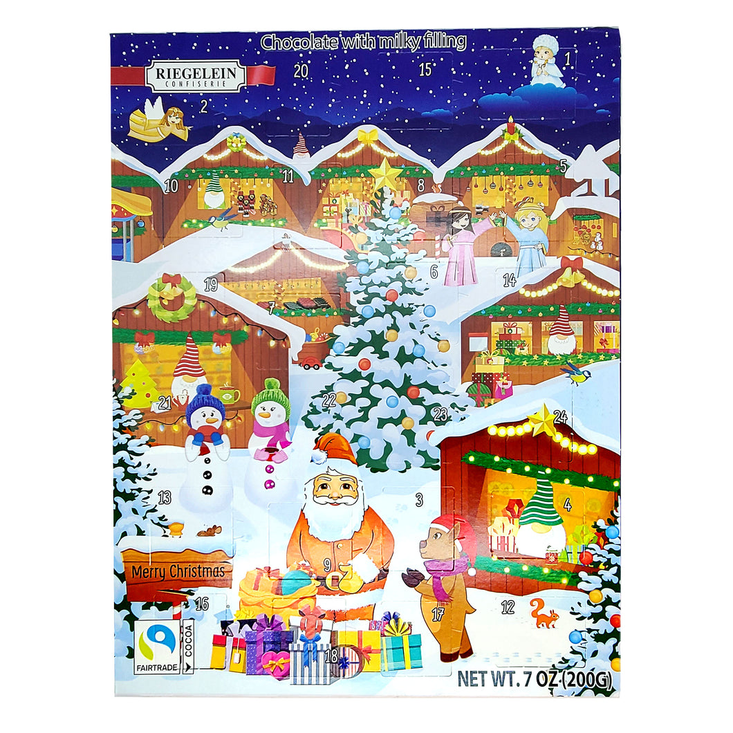 Riegelein Christmas Chocolate Advent Calendar with Milky Filling 7 Oz