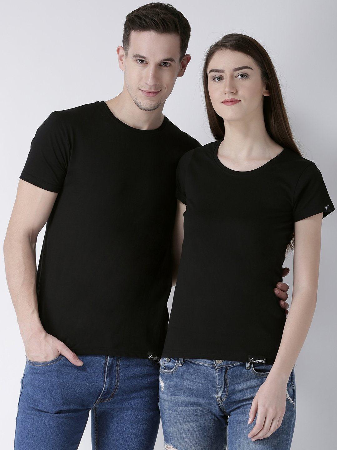 black t shirt couple