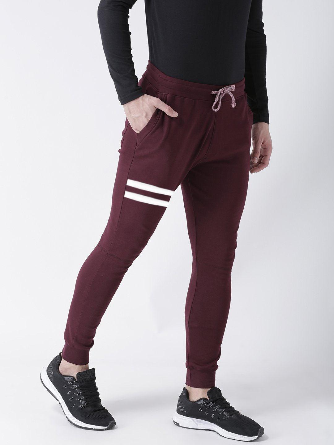 maroon mens joggers