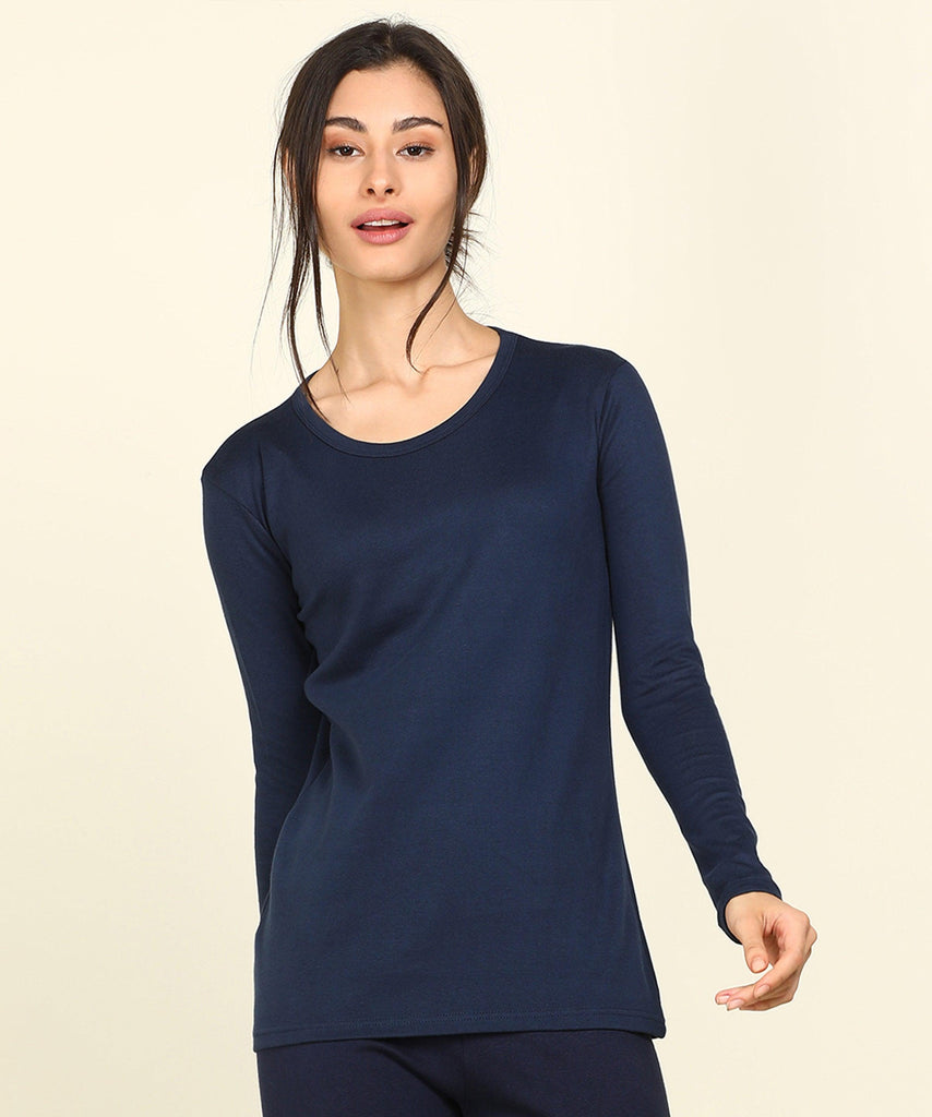 Thermal Tights & Full Sleeve Top Set for Winter Stretchable - Navy – Young  Trendz