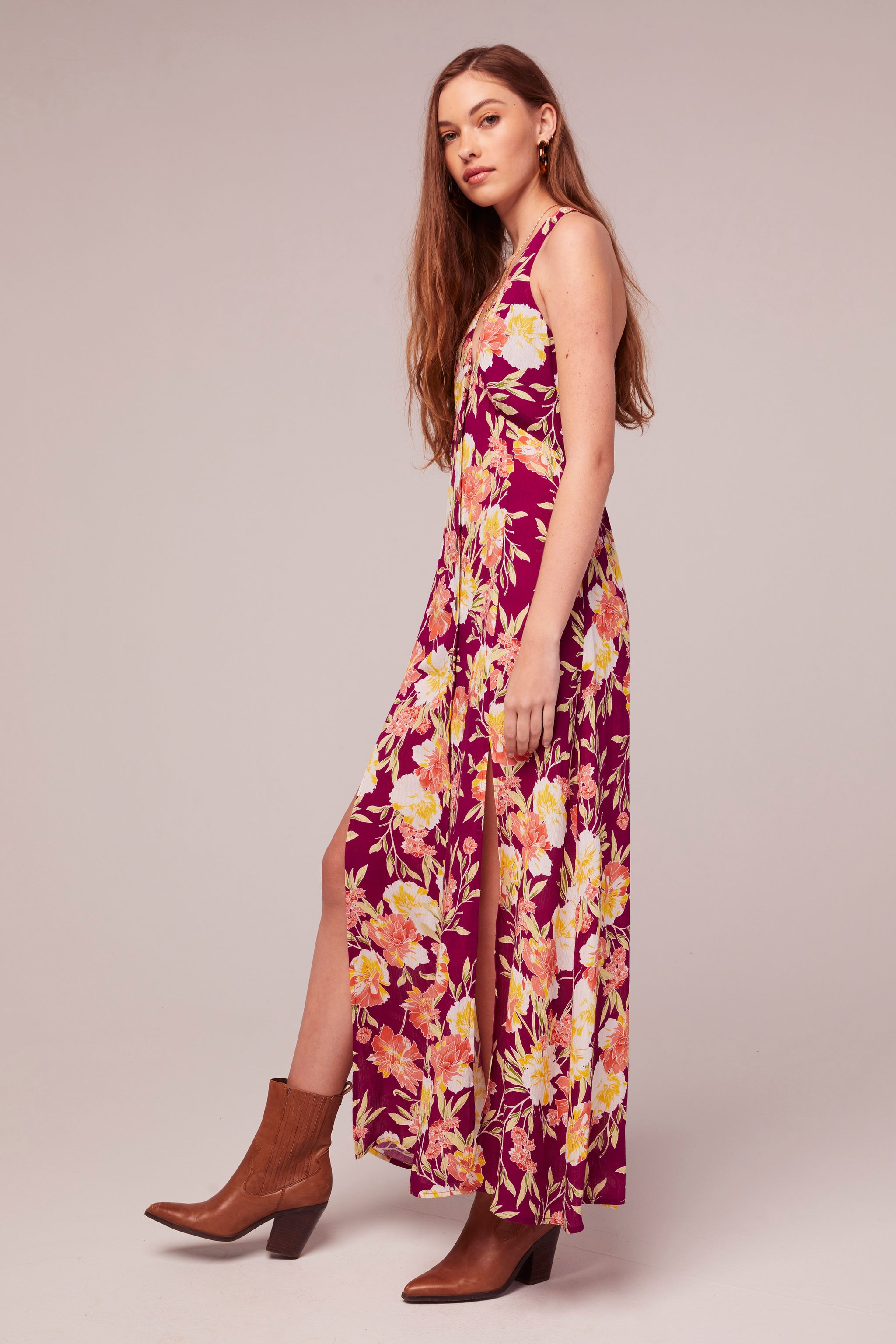 fuchsia floral dress