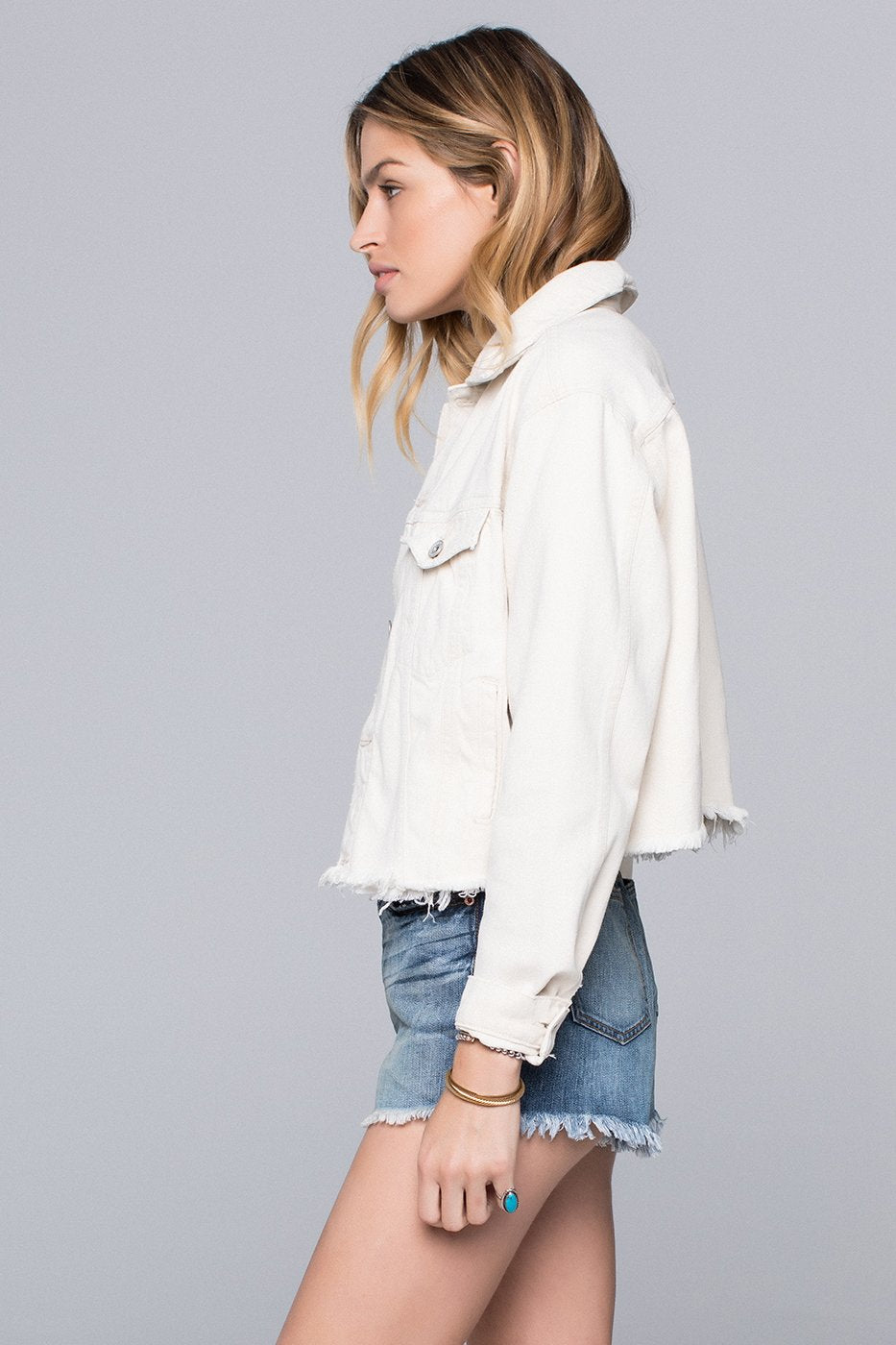 short white denim jacket