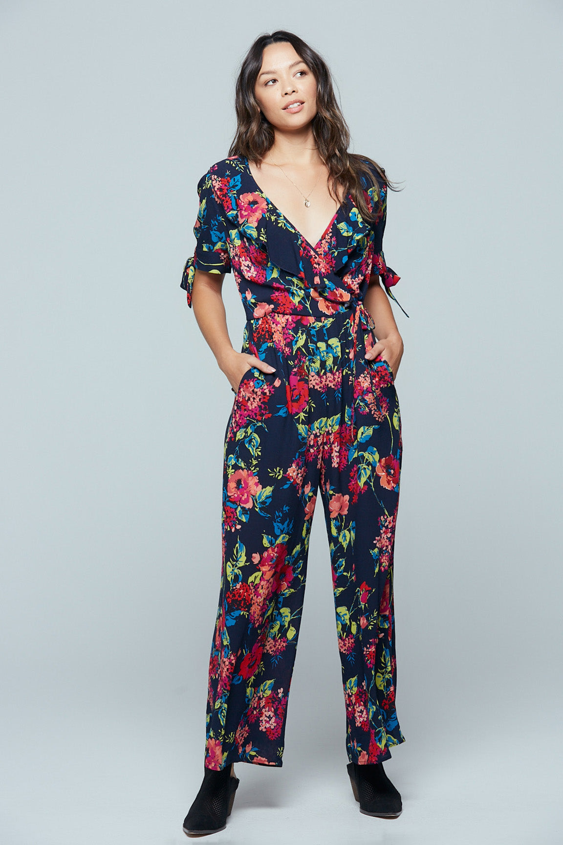 tie sleeve jumpsuit