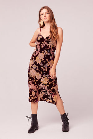 velvet burnout maxi dress