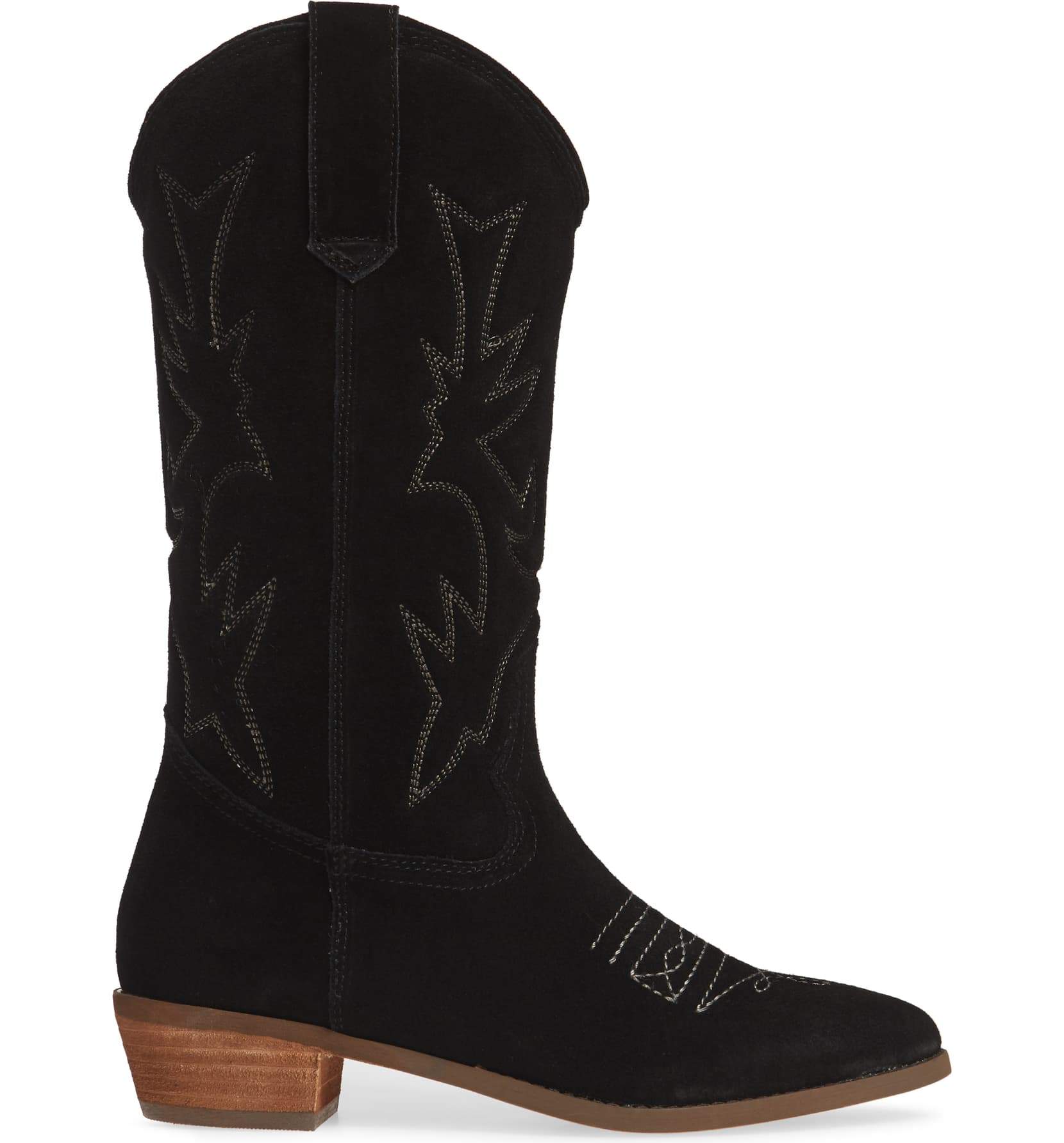 black suede cowboy boots