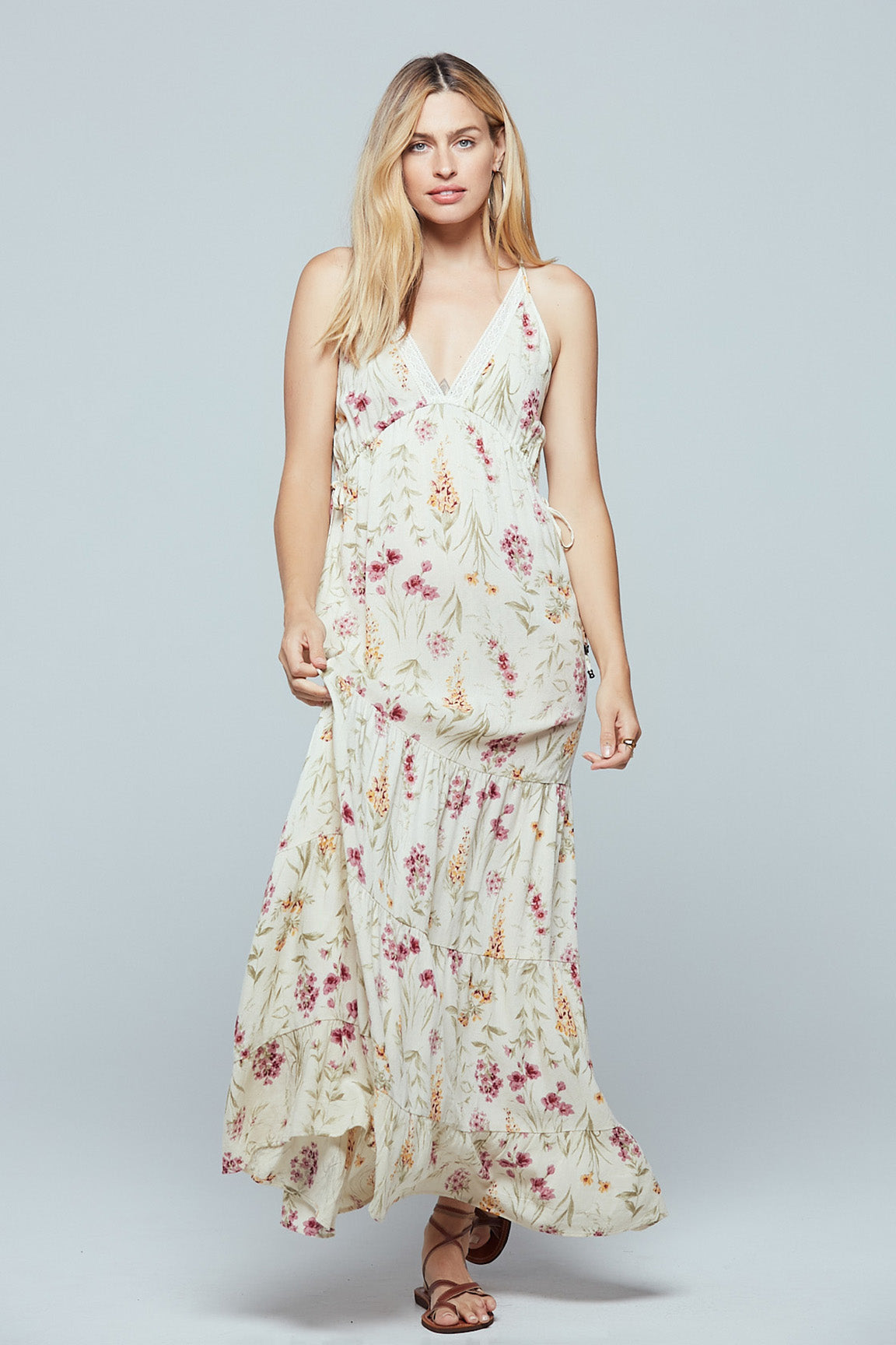 sage floral maxi dress