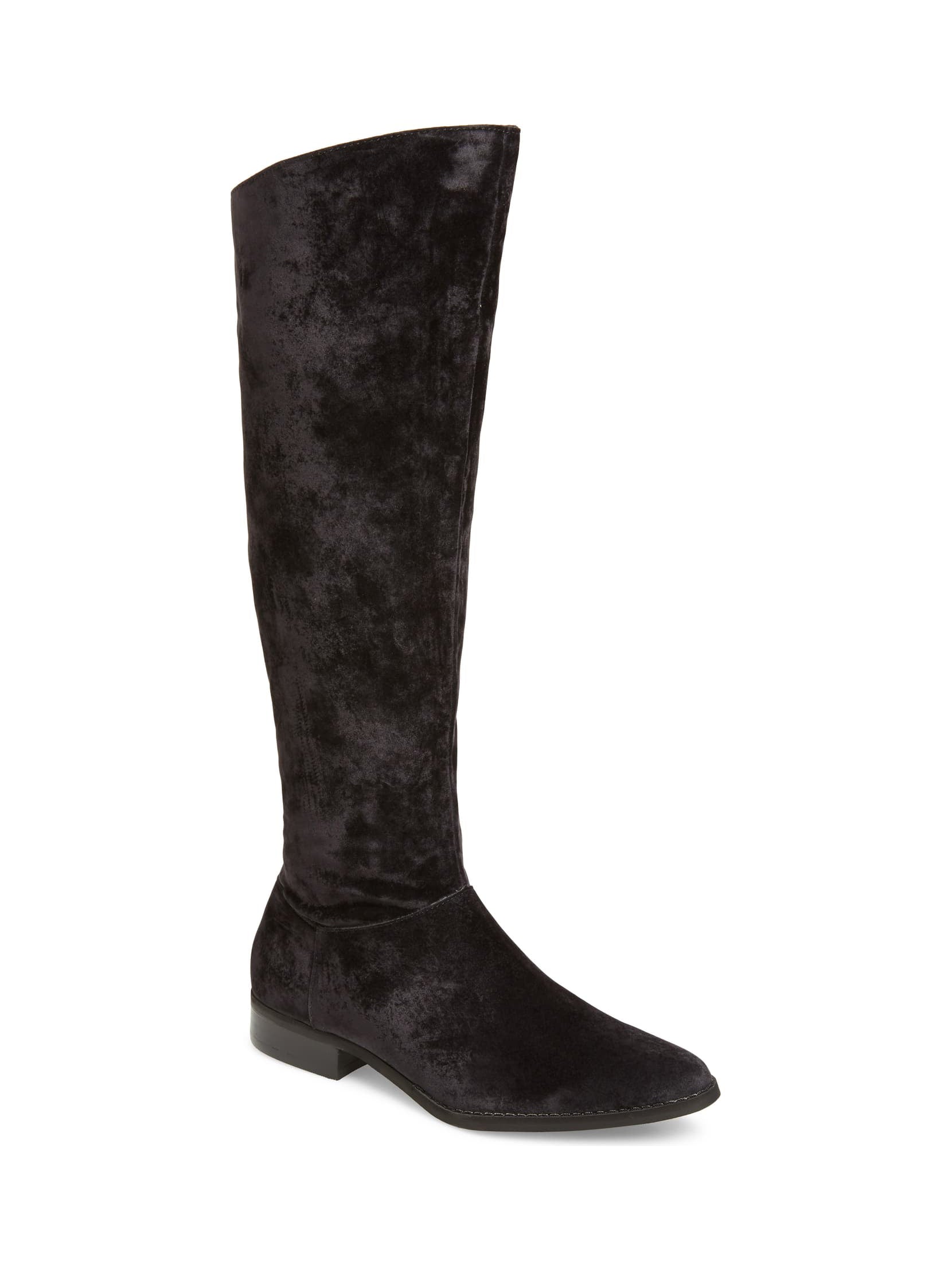 velvet boots knee high