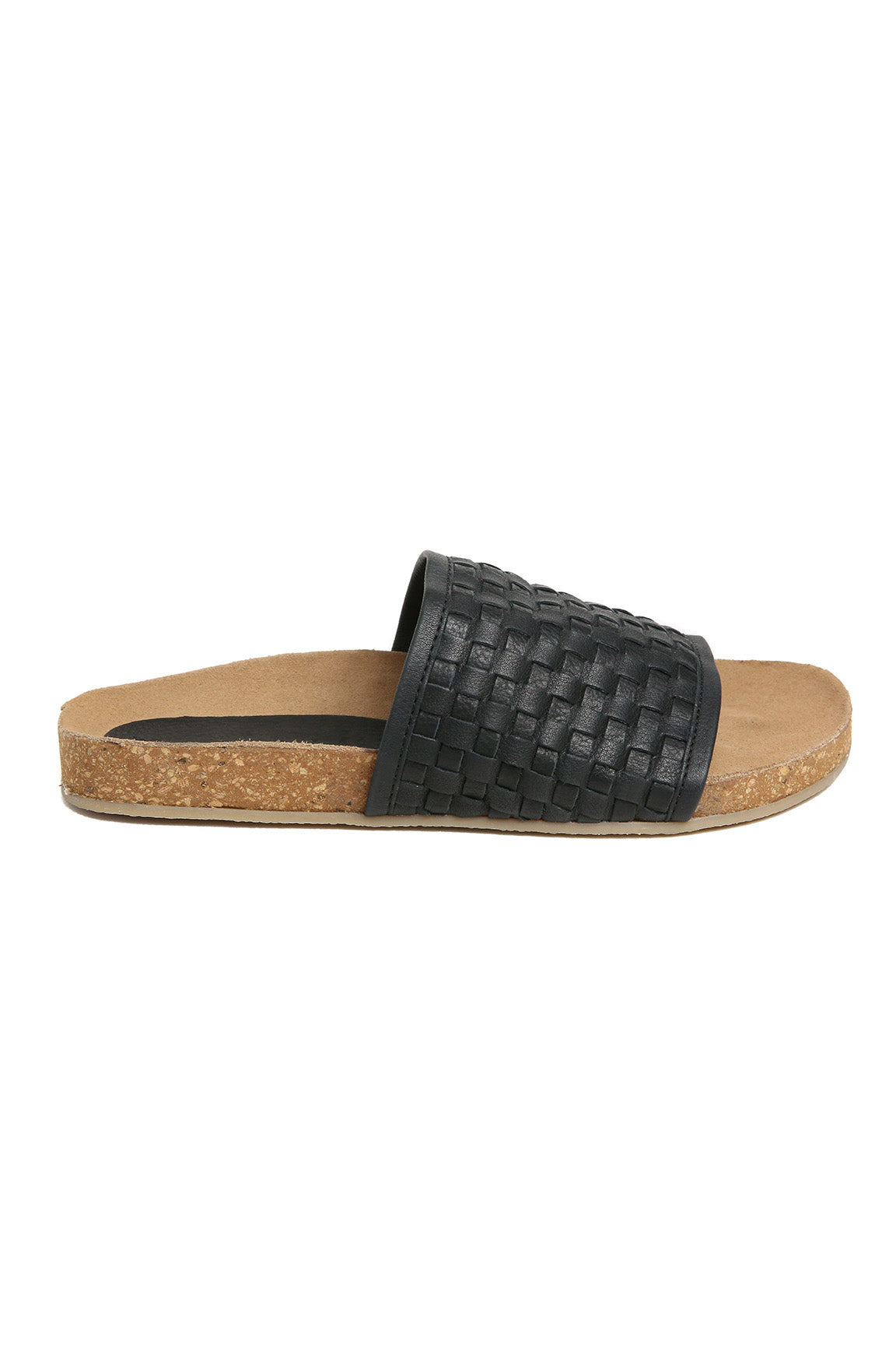 woven leather slide