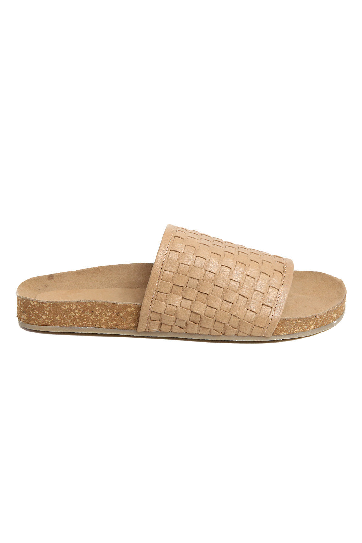 woven leather slide