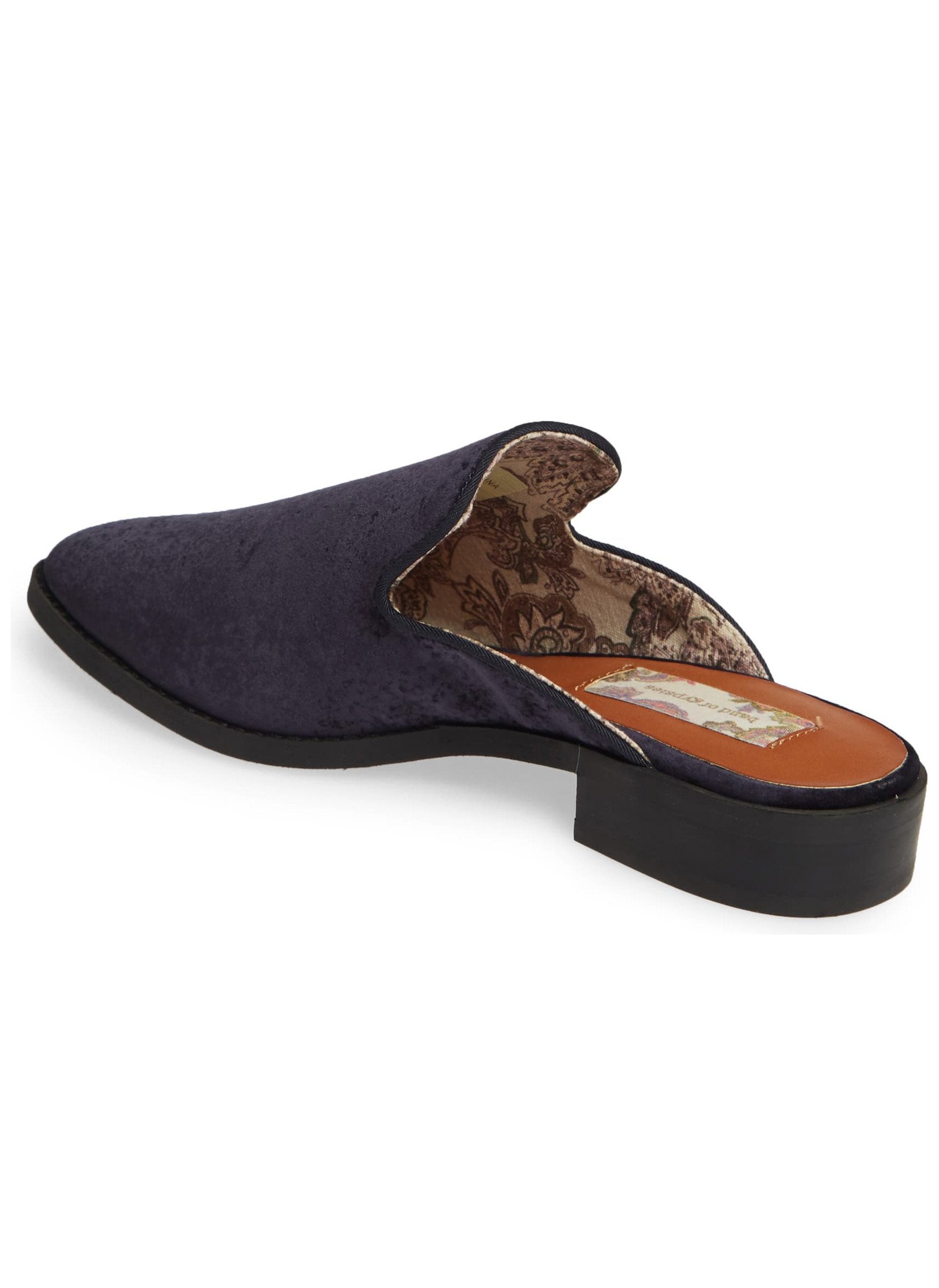 Skipper Midnight Blue Velvet Loafer Mule - Band of Gypsies