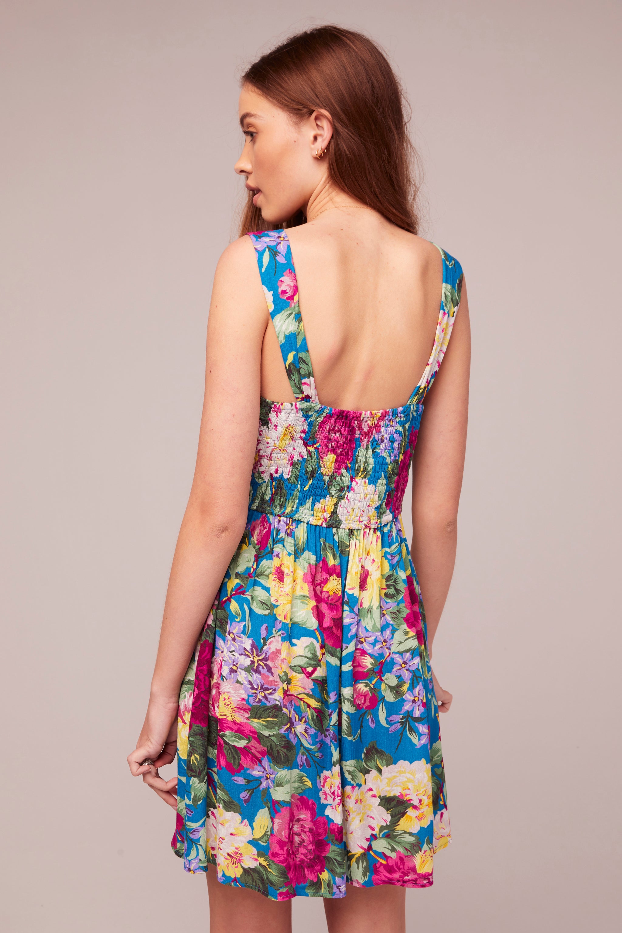 magenta floral dress