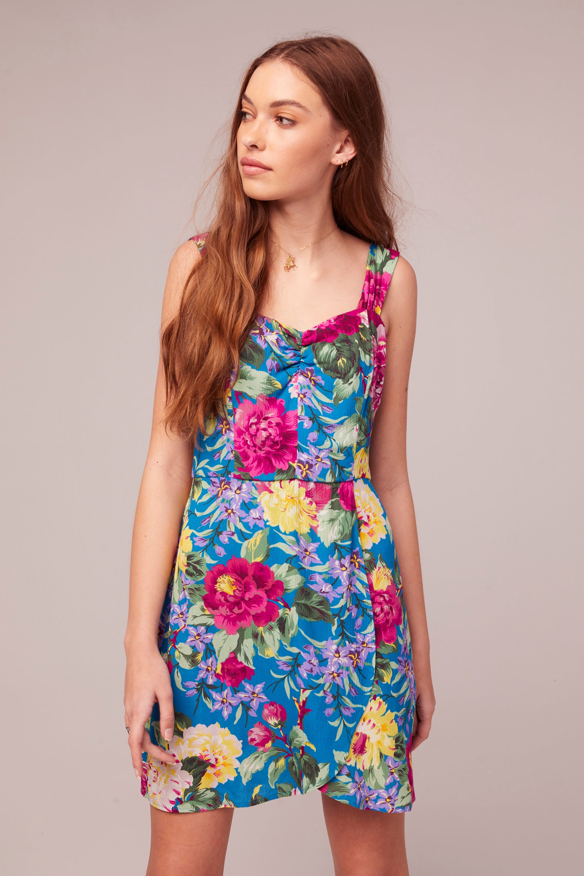 magenta floral dress