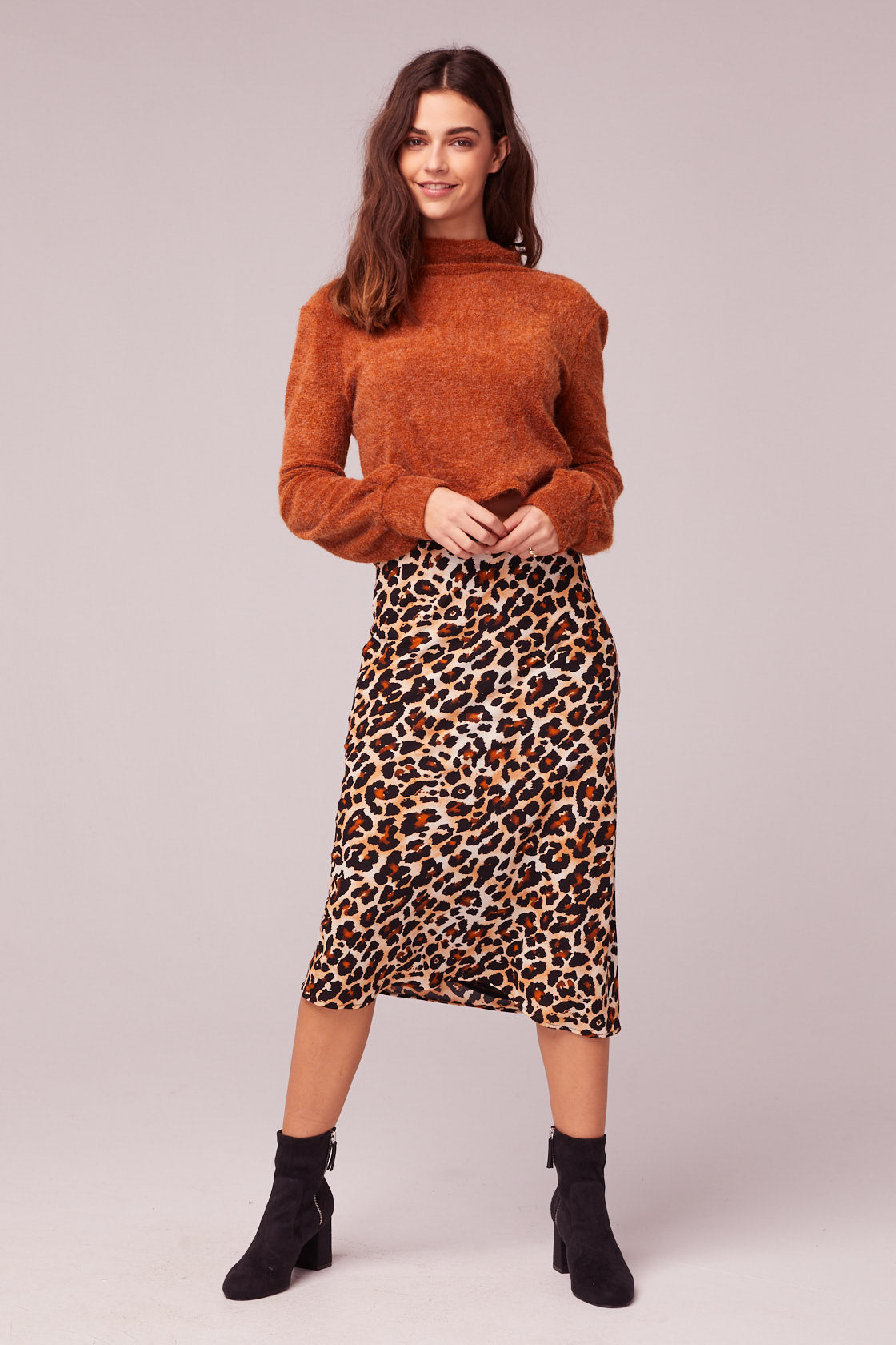 slip skirt leopard print