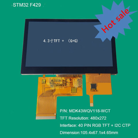 4.3 inch TFT LCD display 480X272 wih CTP 