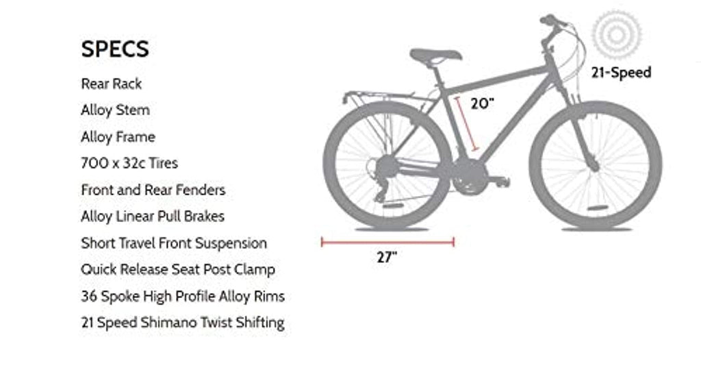 northwoods springdale men's hybrid bike