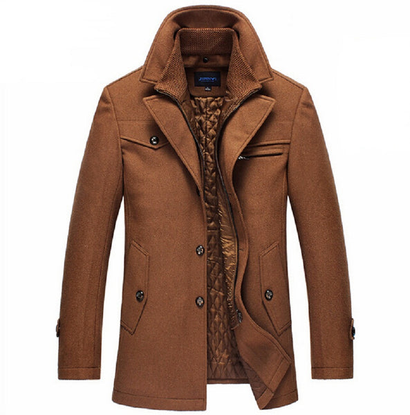 Winter Wool Coat Men Slim Fit Jacket Mens Fashion Outerwear Warm Male ...