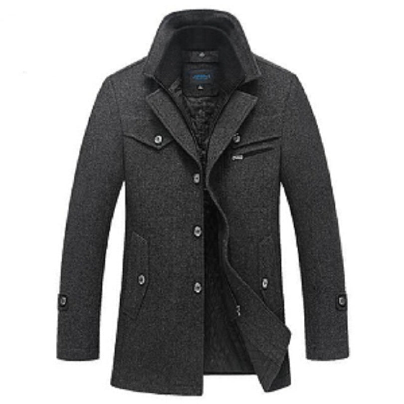 Winter Wool Coat Men Slim Fit Jacket Mens Fashion Outerwear Warm Male ...