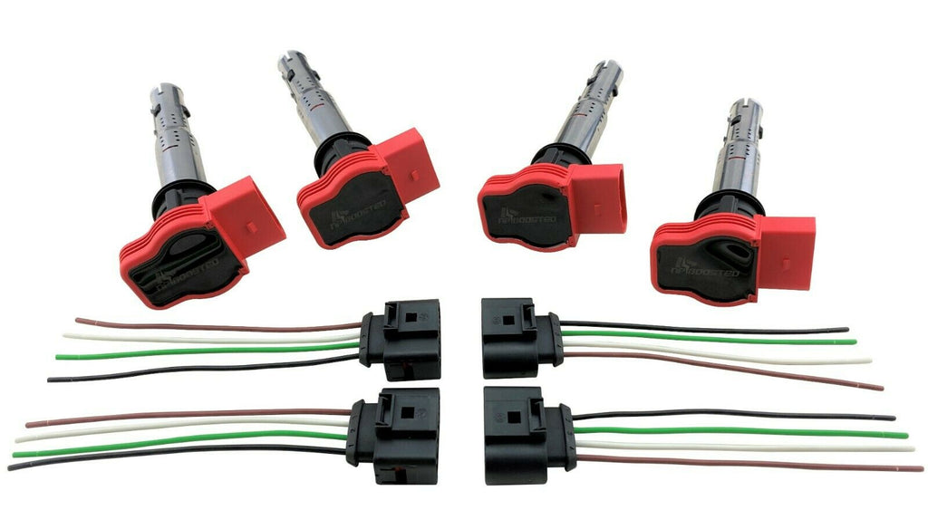 4 Ignition Coil Packs w/ Harness for Audi R8 to Custom Conversion Euro