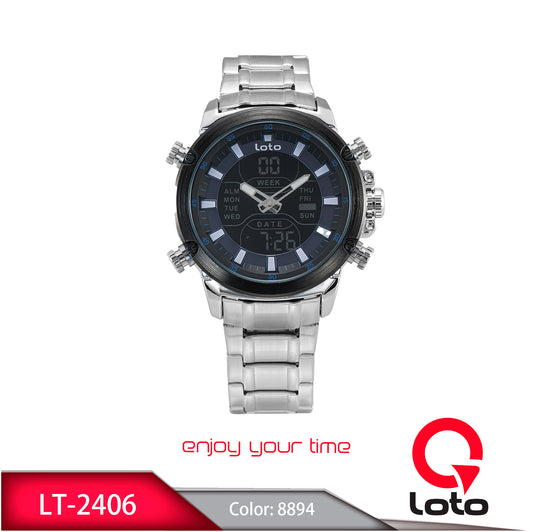 Reloj Loto Hombre LT-2406 Plateado Negro