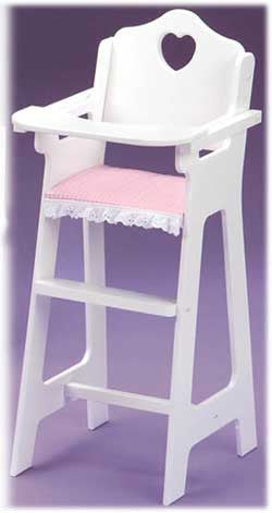 badger basket white doll high chair