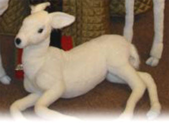 white reindeer stuffed animal