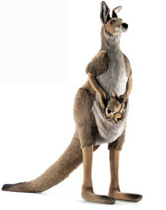 stuffed kangaroo with joey