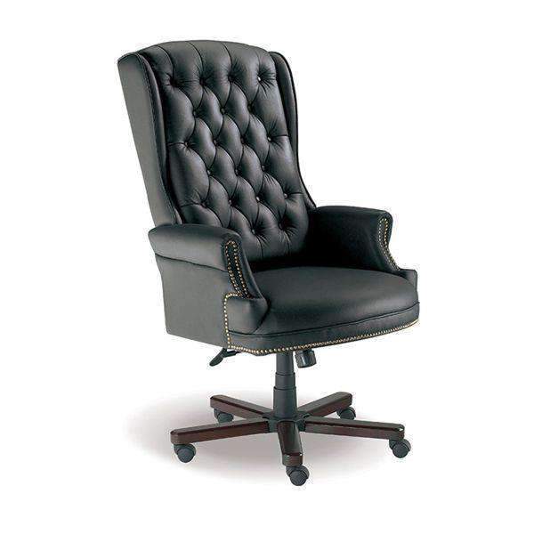 high back leather arm chair