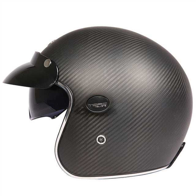 carbon fiber open face helmet