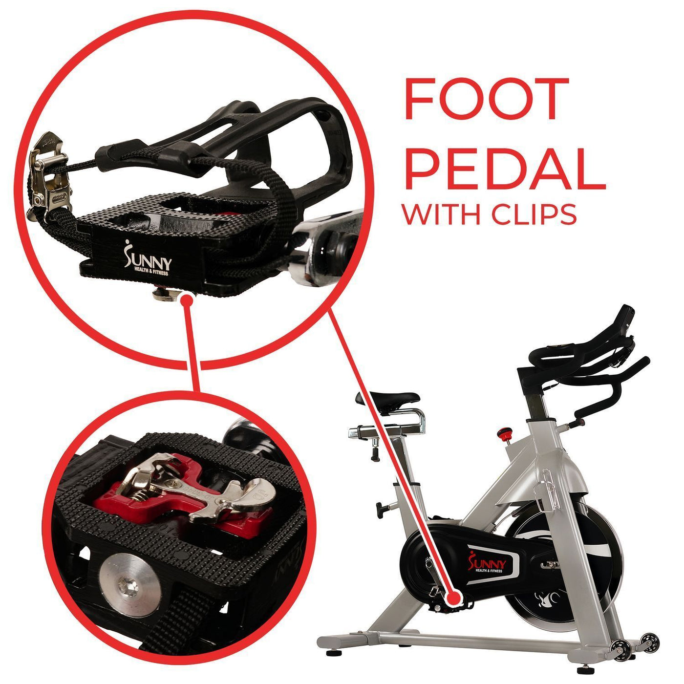 clip pedals for sunny spin bike