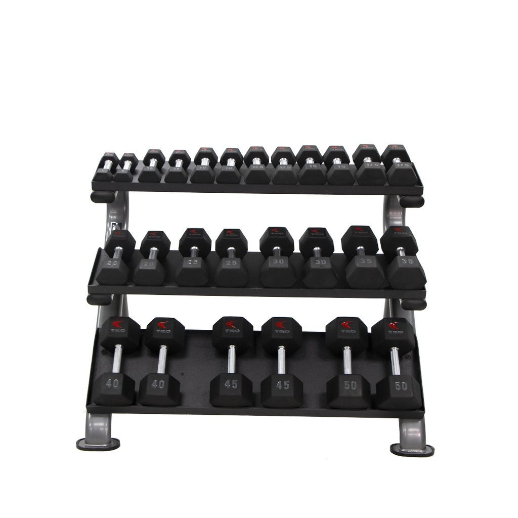 Commercial-Grade 69″ 3-Tier Dumbbell Rack for Sale