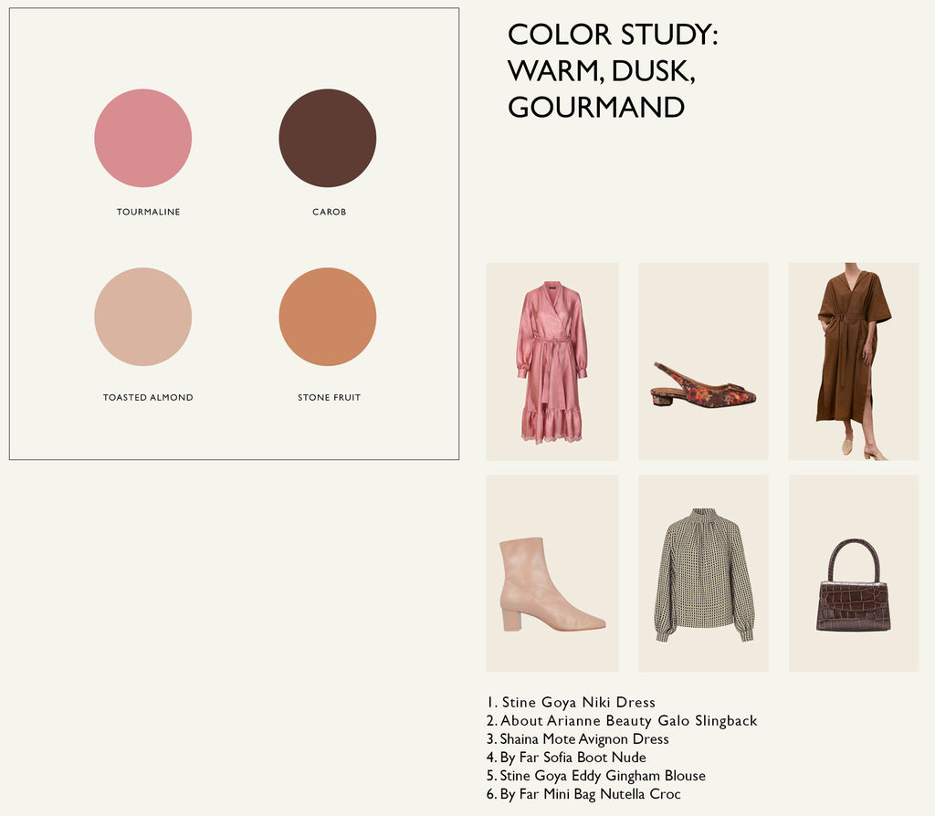 Color Palette: Warm, Dusk, Gourmand