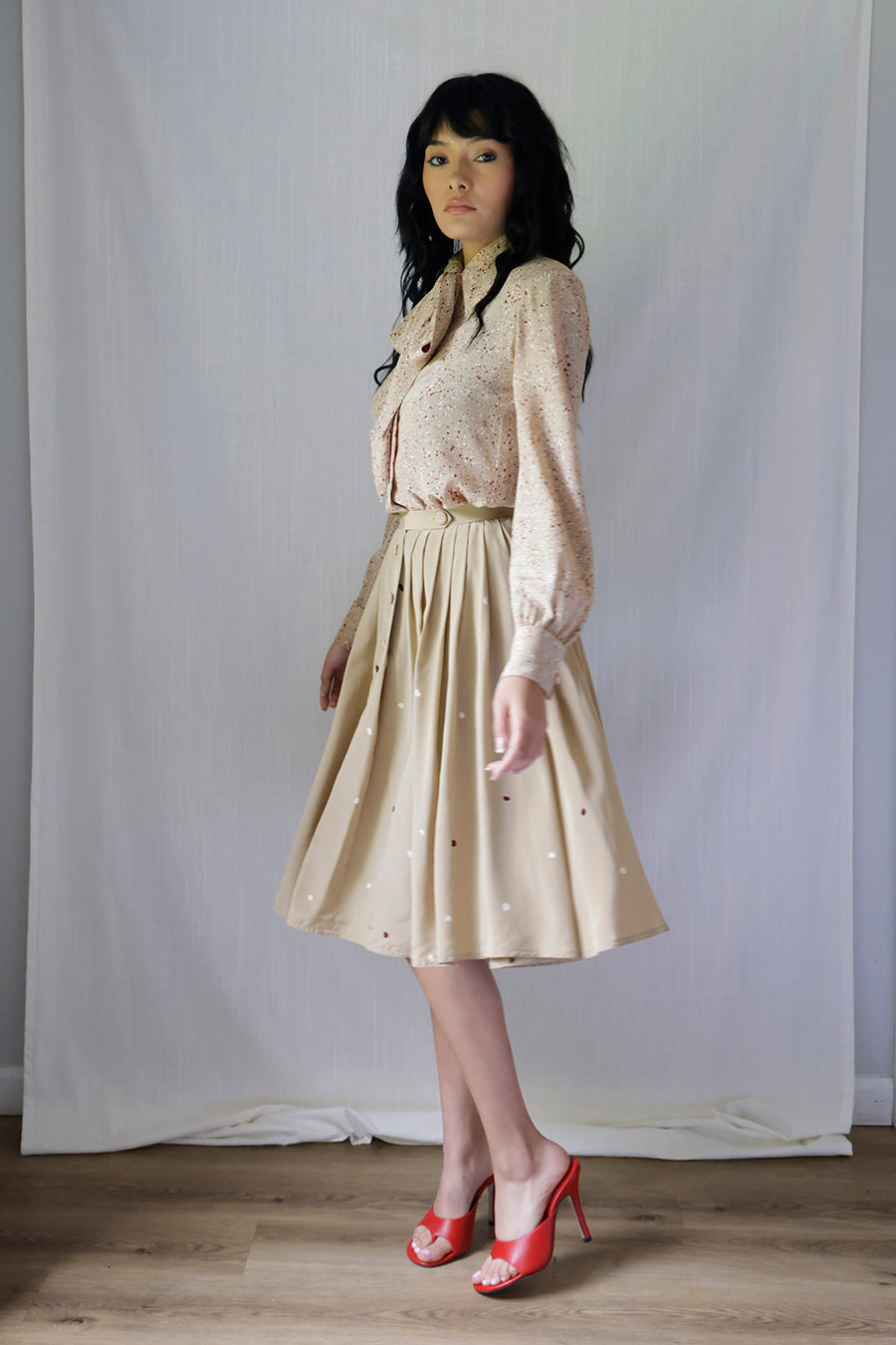 Load image into Gallery viewer, Vintage Bill Blass Silk Pleated Midi Skirt
