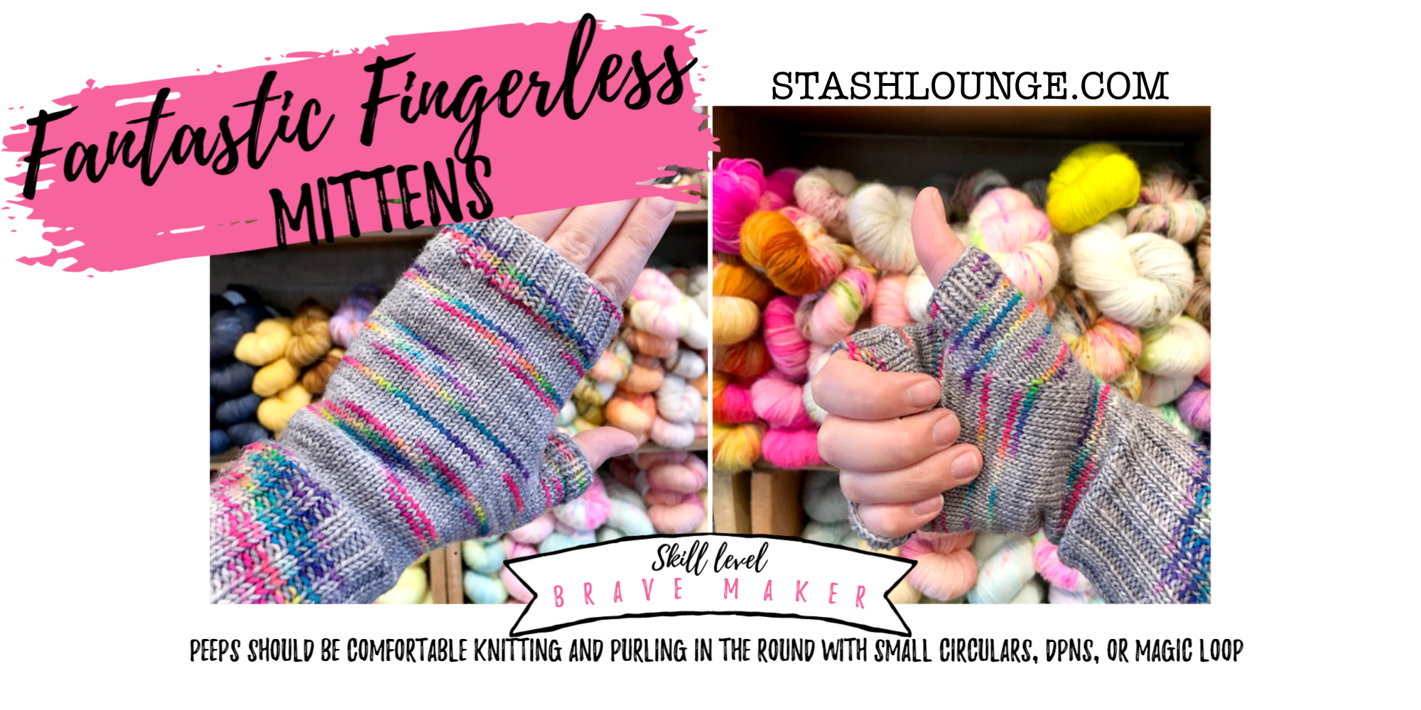 knitting fingerless mitts in the round