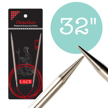 ChiaoGoo Red Lace Stainless Circular Knitting Needles 16