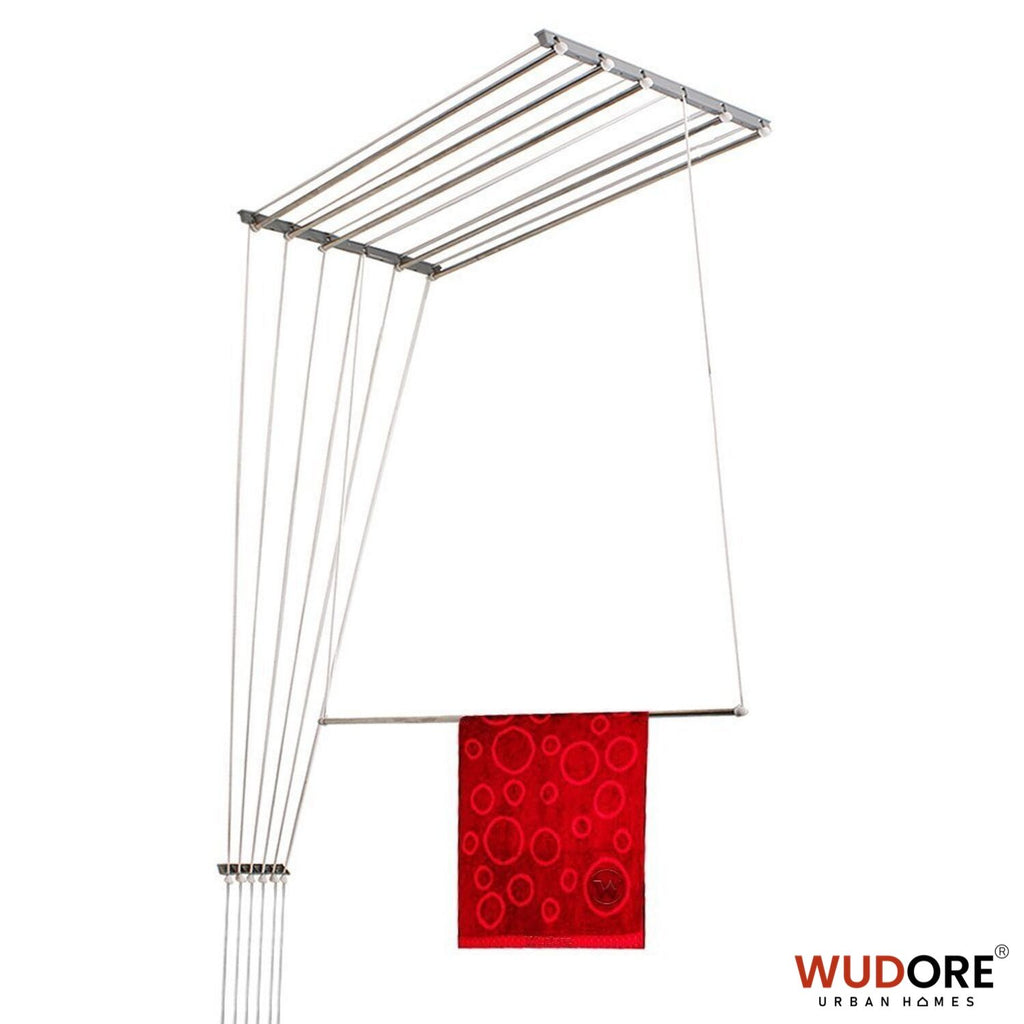 Ceiling Mounted Cloth Drying Stand With 6 Pipes Economy Wudore