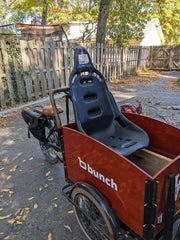 Custom installed go kart seat in bunch bike