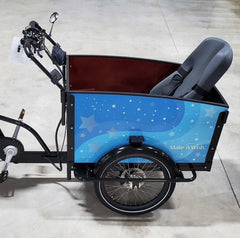 Special tomato car seat in make a wish bunch bike